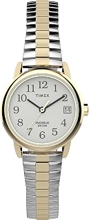 Timex Women's Easy Reader Watch - 25mm Round Case, Two-Tone Expansion Band, White Dial, 30M Water Resistant