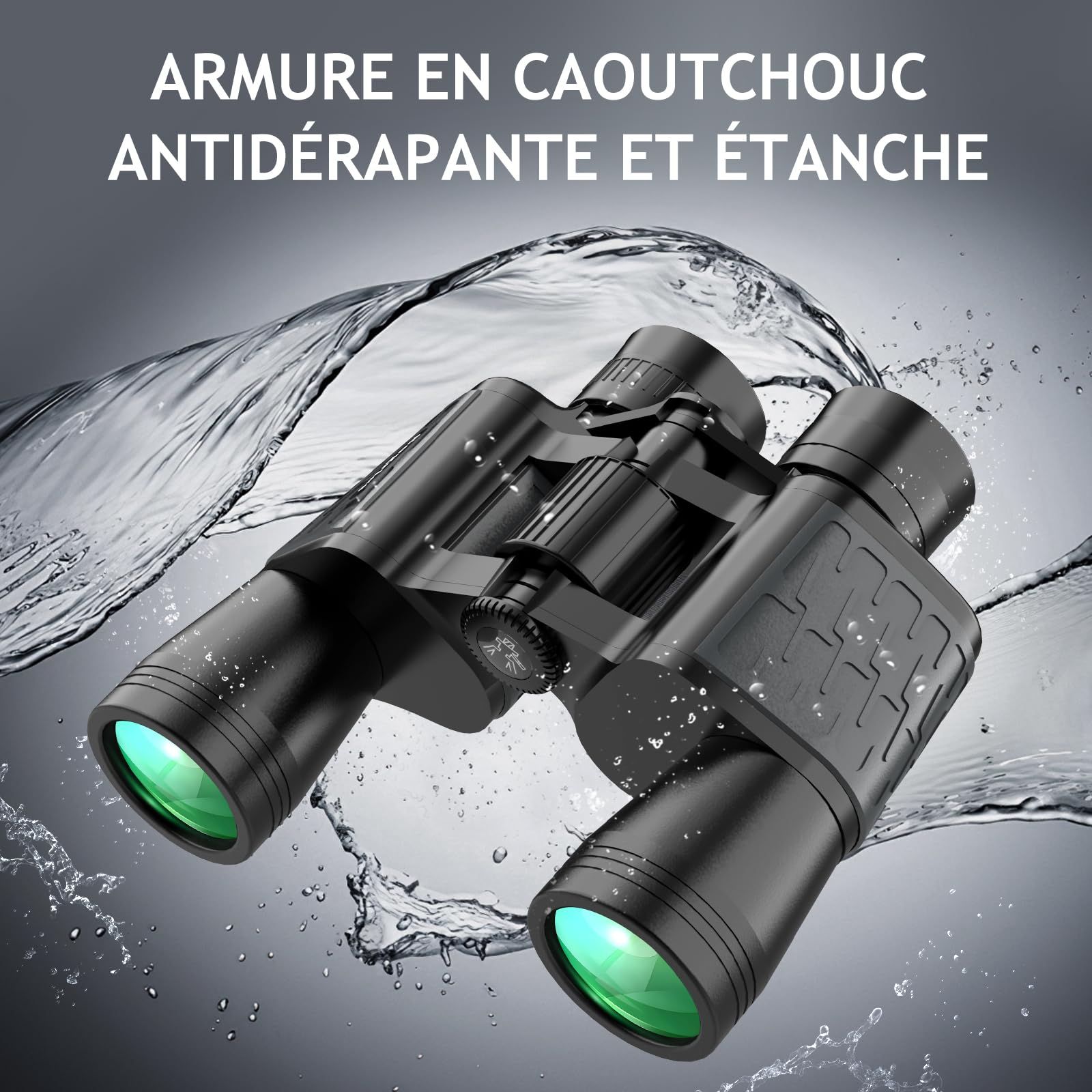 Jumelles HD 10x50 pour Adultes. Jumelles puissantes | Étanche et compact, adapté à l'observation des oiseaux et aux voyages. Vision par faible luminosité, poignée antidérapante