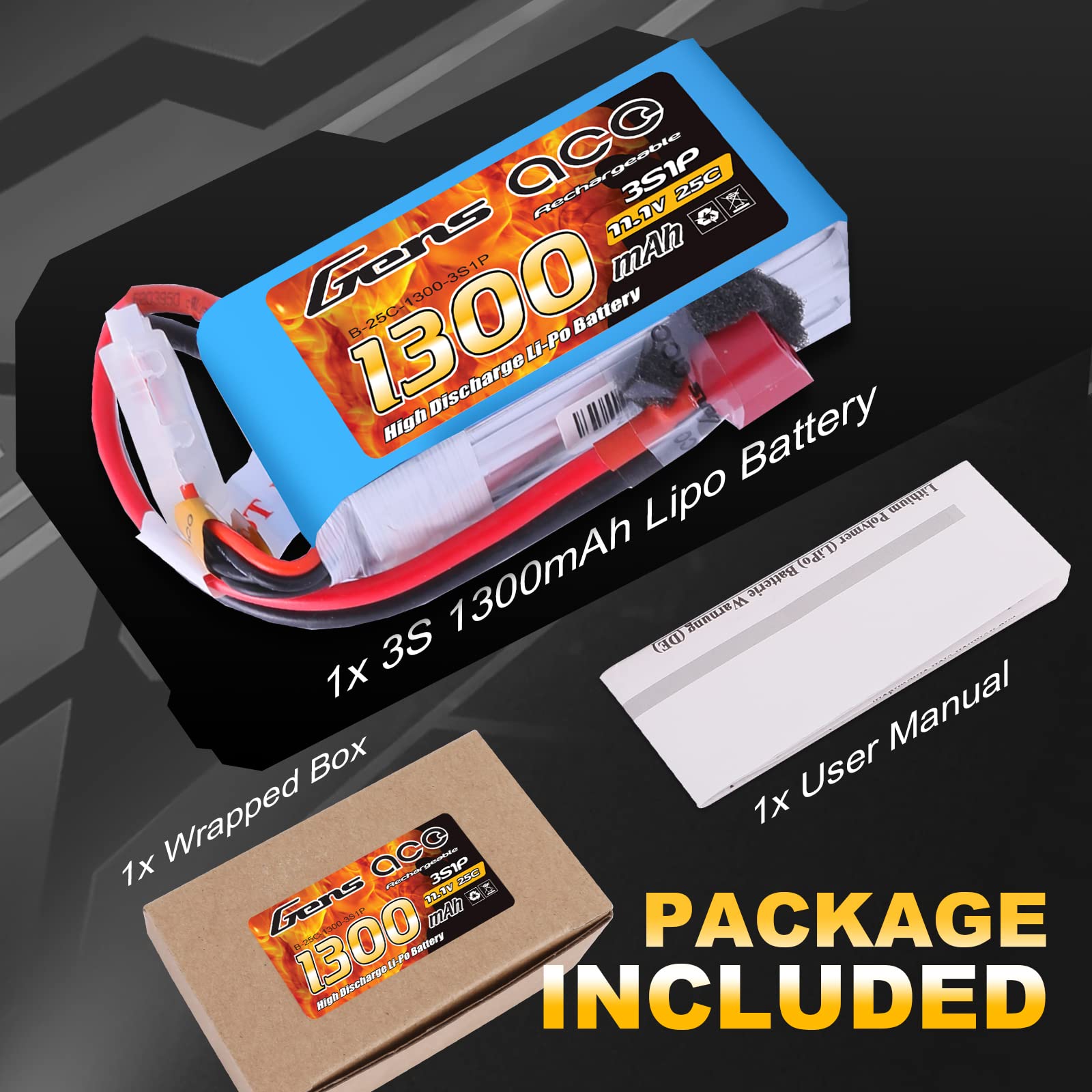 GENSACE Li-Po Car G-Tech 4S 14.8V 8500mAh 60C With XT90 O-GTC4S8500 - Foto 6