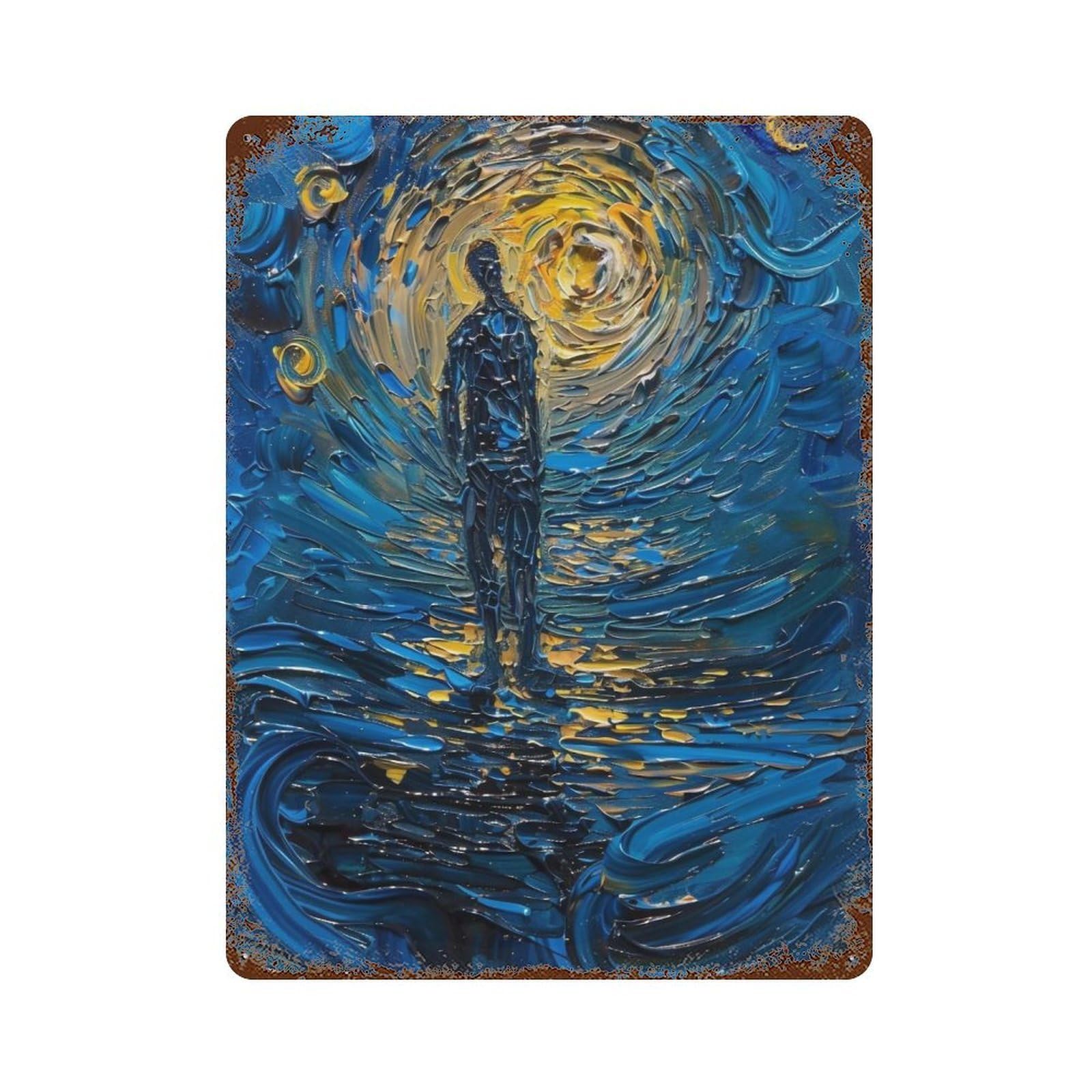 FHUYEURHRY The Starry Night Artist 03 Wall Decor Retro Iron Vintage Art Metal Tin Sign Poster Modern Home Cofffee Club Art Bar Shop Decorations Style-2 40x30cm