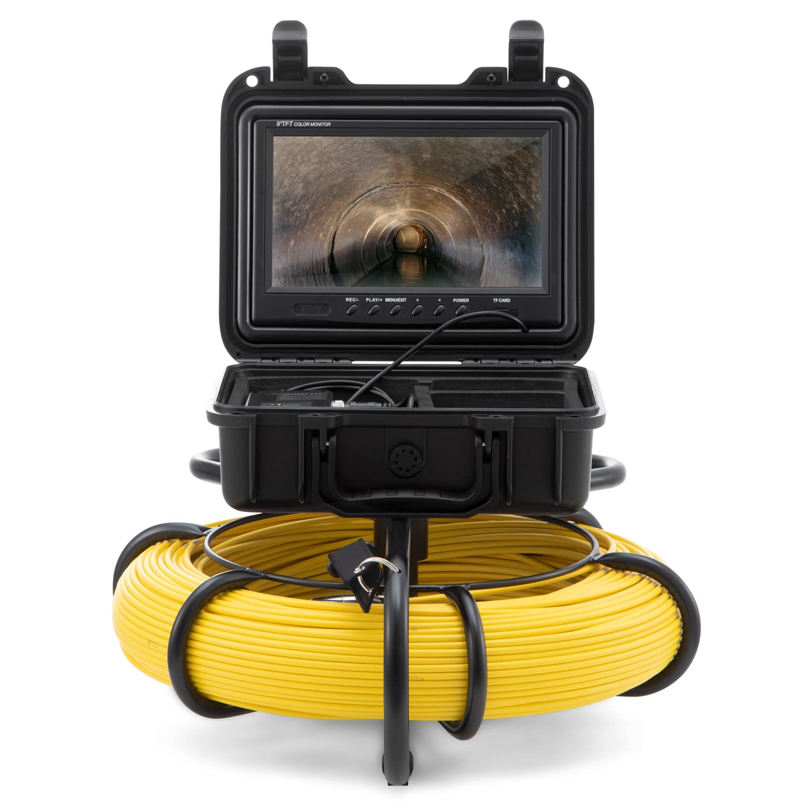 VEVOR Kamera inspekcyjna Rura 120 m Kamera Endoskopowa Odpływ 9'' z wodoodpornym rejestratorem DVR IP68 12 diod LED, regulowana, karta SD 16 GB do kanalizacji domu hydrauliki spustowej
