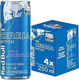Pack de 4 Latas Red Bull Energético, Cereja e Frutas Silvestres, 250ml