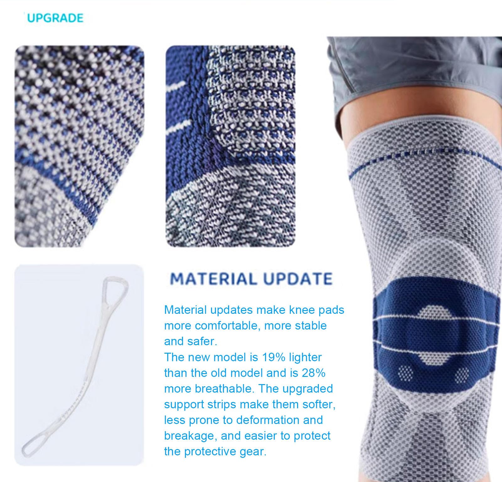 Rodillera de Compresión: Las Mejores Rodilleras para Hombres y Mujeres, Protector de Rodilla de Grado Médico para Correr, Desgarro de Menisco, Artritis,Large