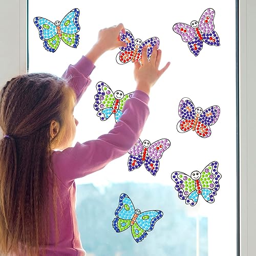 Miniatura 5 de Artes y manualidades de mariposa de primavera, kits de atrapasoles para niños, adolescentes, niños de 6 a 8 años, kits de pintura de diamantes para