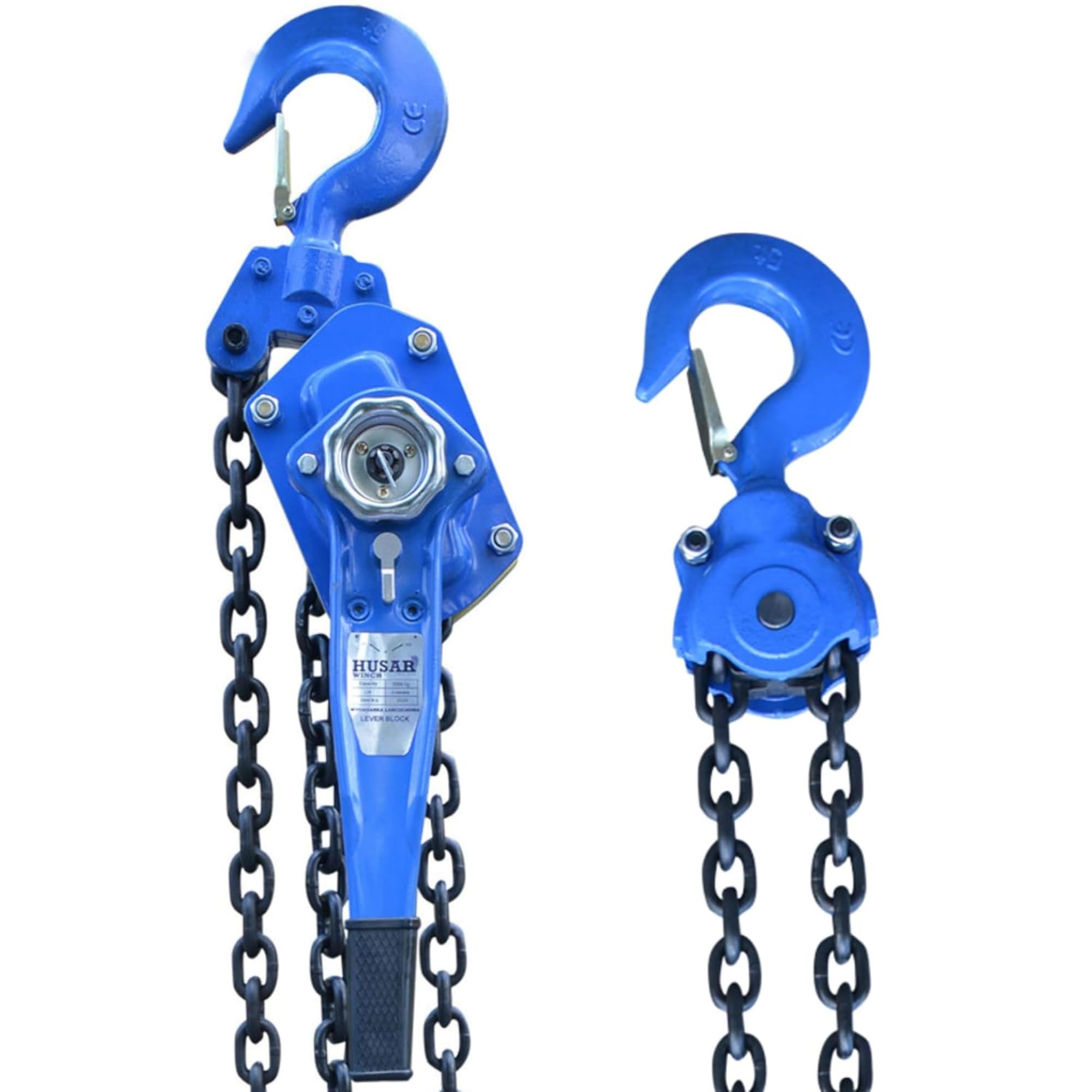 Kettenzug Handseilwinde 1.5T 3M, Vollverzinkte Kette, 1500 kg (3300 lbs) Tragkraft Flaschenzug Seilzug Hebezug Ratschenzug, 3 Meter Kette, Kettenblockaufzug