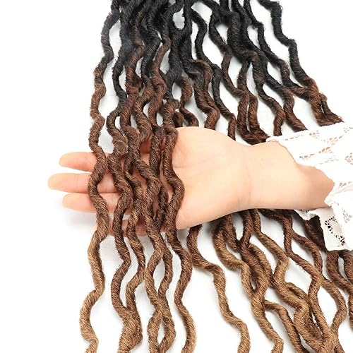 Miniatura 5 de Eliza - Extensiones de cabello trenzado sintético, de rizos gitanos, ondulados, teñido degradado estilo ombre, 8 paqueteslotes, 100 % kanekalon,