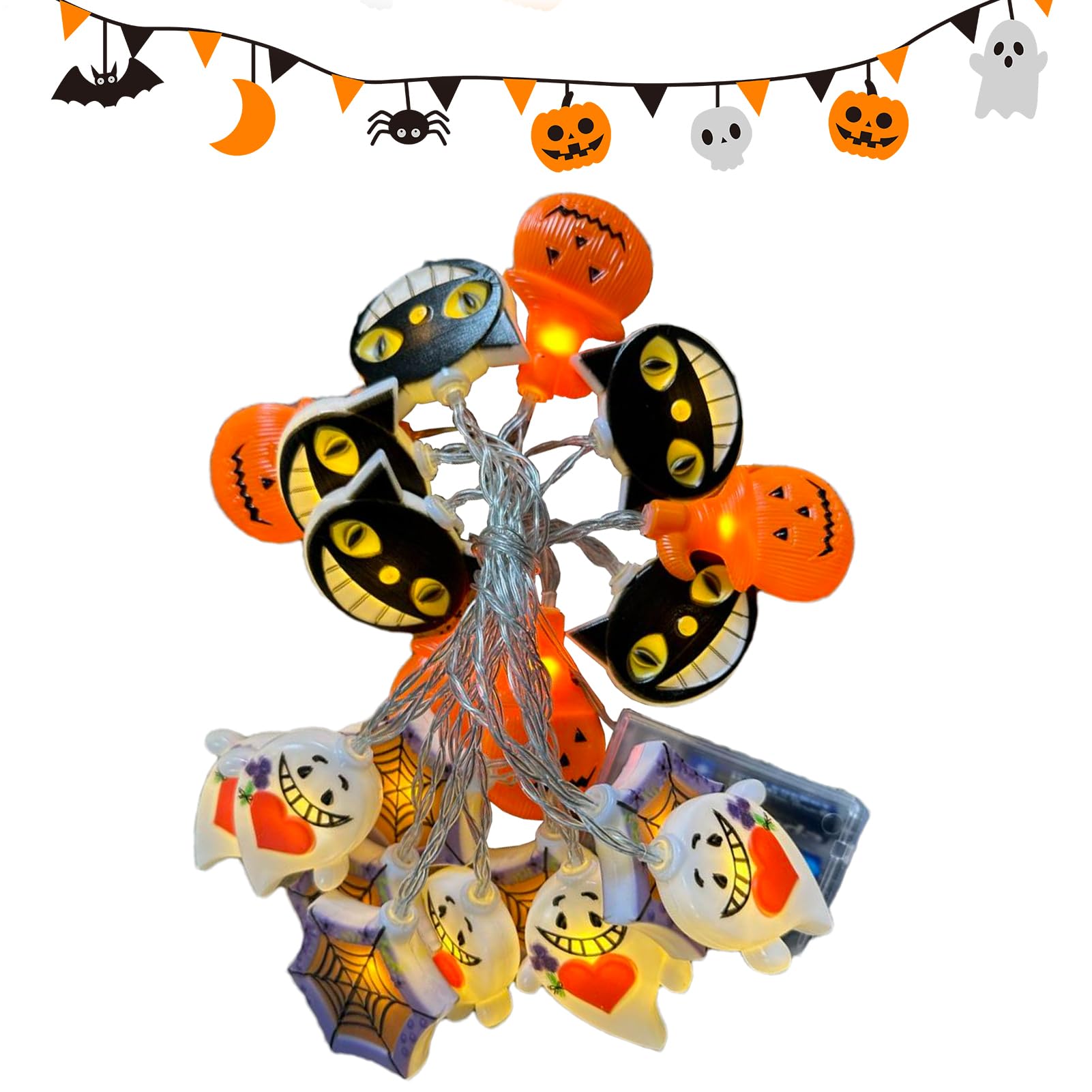 Luces de cuerda Halloween exterior e interior impermeables para jardin terraza 8