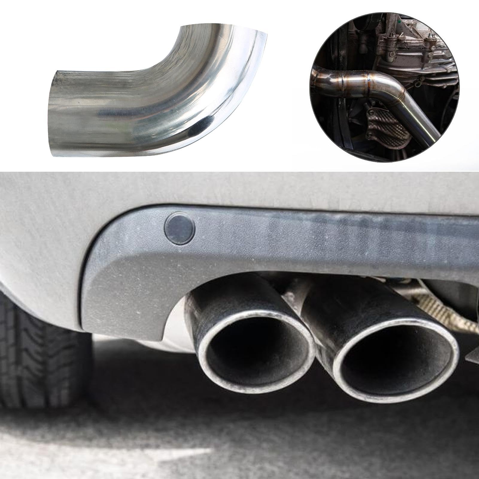 Curva per saldatura – Tubo angolare di scarico a 90 gradi | in acciaio inox, raccordo per tubo sanitario a morsetto, raccordo per tubo di scarico auto-modificato, corrimano per scale