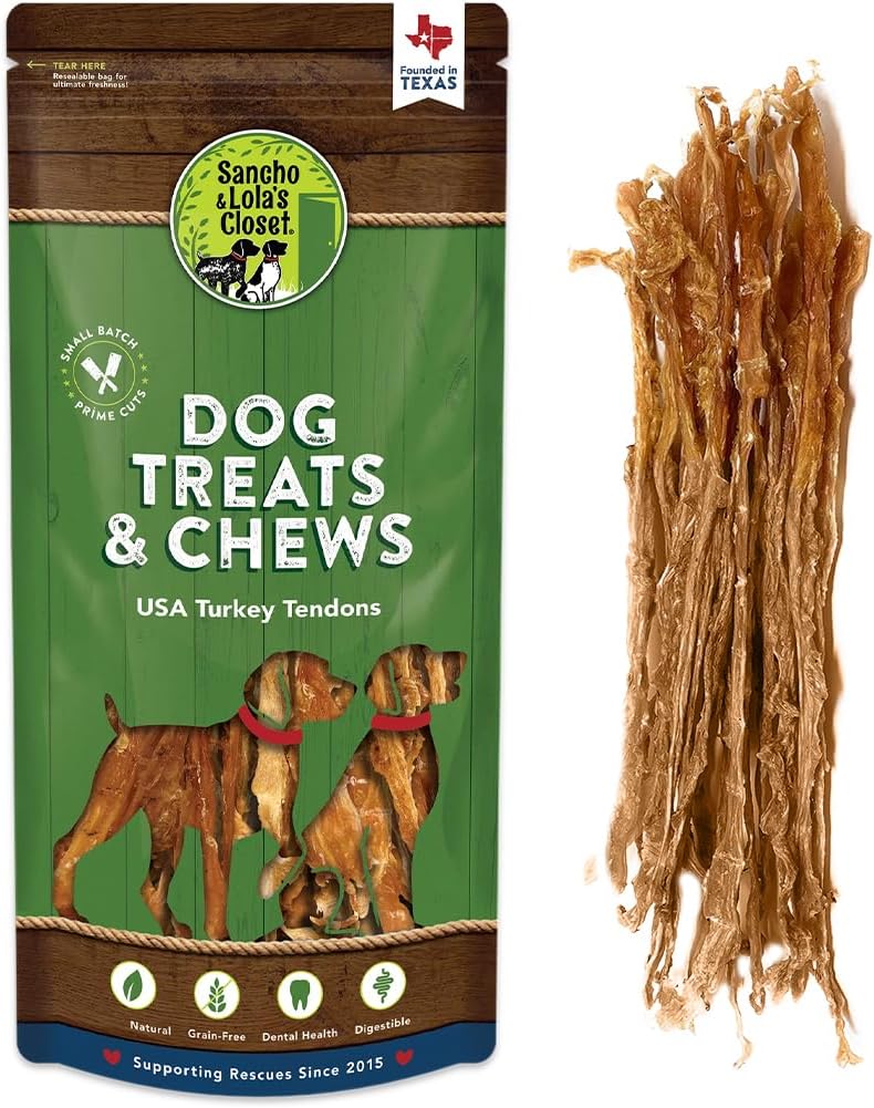 Gourmet USA Turkey Tendons for dogs (12 oz) by Sancho & Lola's Closet