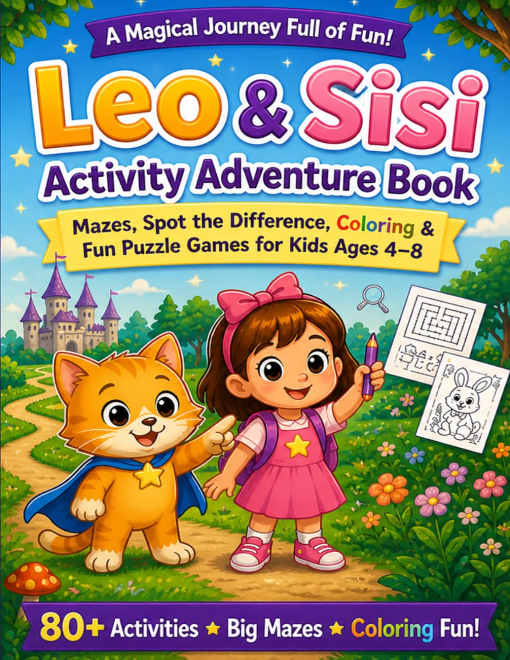 Leo & Sisi Maze Activity and Fun Book for Kids: Interactive Adventure with Mazes, Find the Difference & Fun Learning Games for Kids Ages 4-8 (Leo & Sisi Activity Adventures)