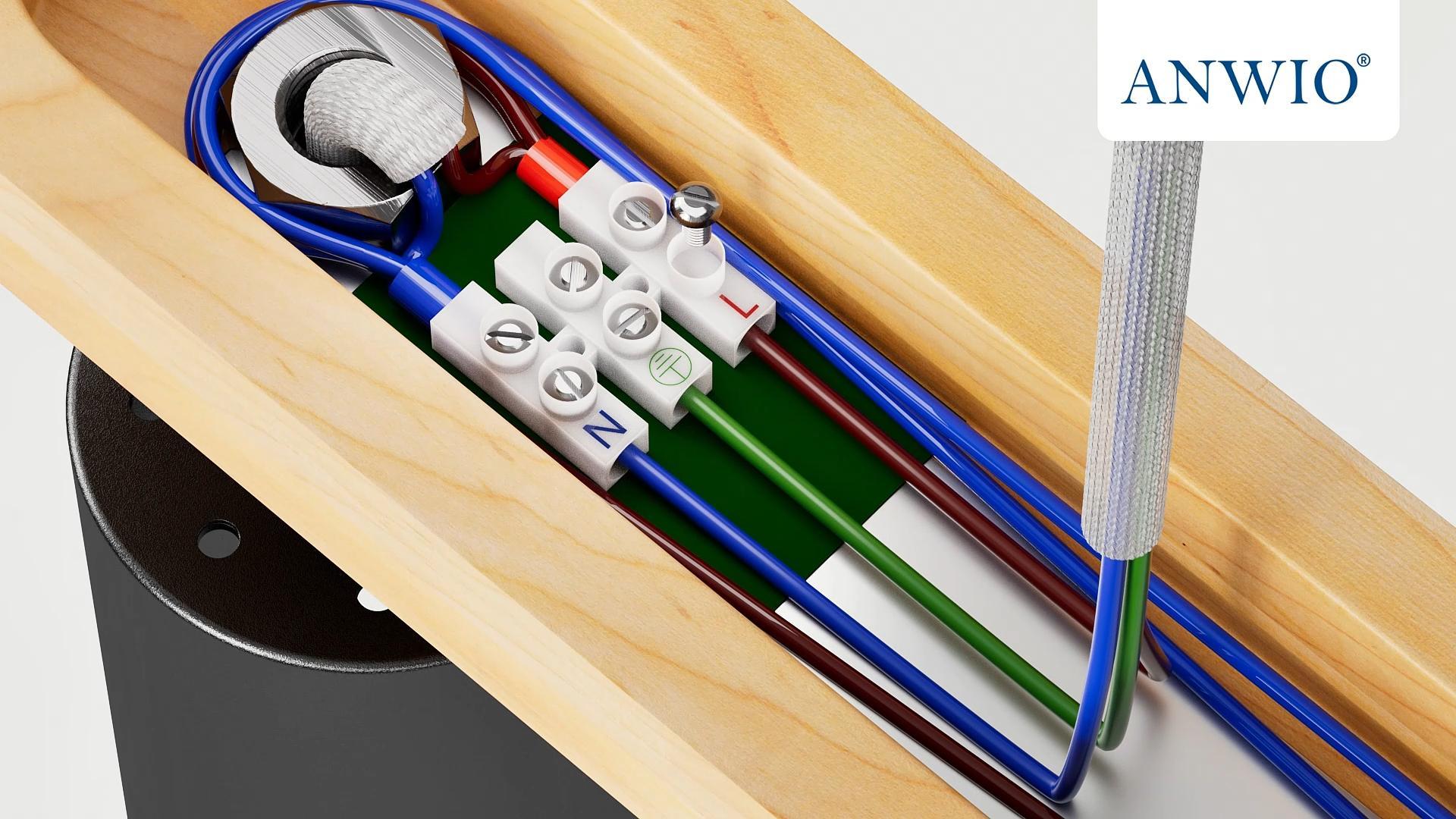 Faretti Soffitto Orientabili ANWIO | 3 Luci E27 Con Base Legno Per Interni, Nero - Foto 5