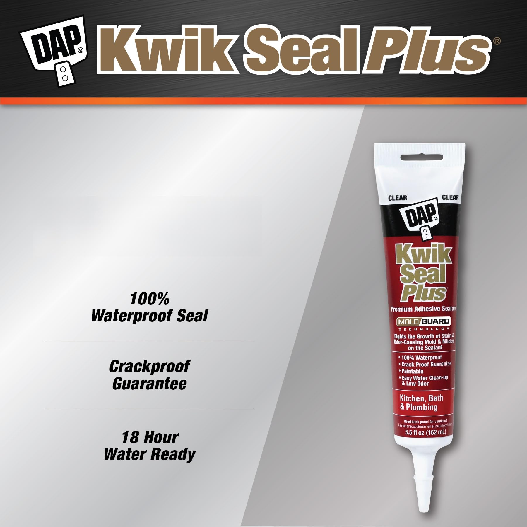 Dap Claro Kwik Seal Plus Kitchen & Bath All-Purpose Adhesive calafatear 18546