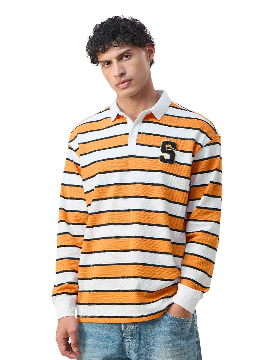 Originals: Stanford Men and Boys Long Sleeves Collared Neck Striped Cotton Blend Regular Fit Comfortable Lightweight All-Season Rugby Polos-image-28