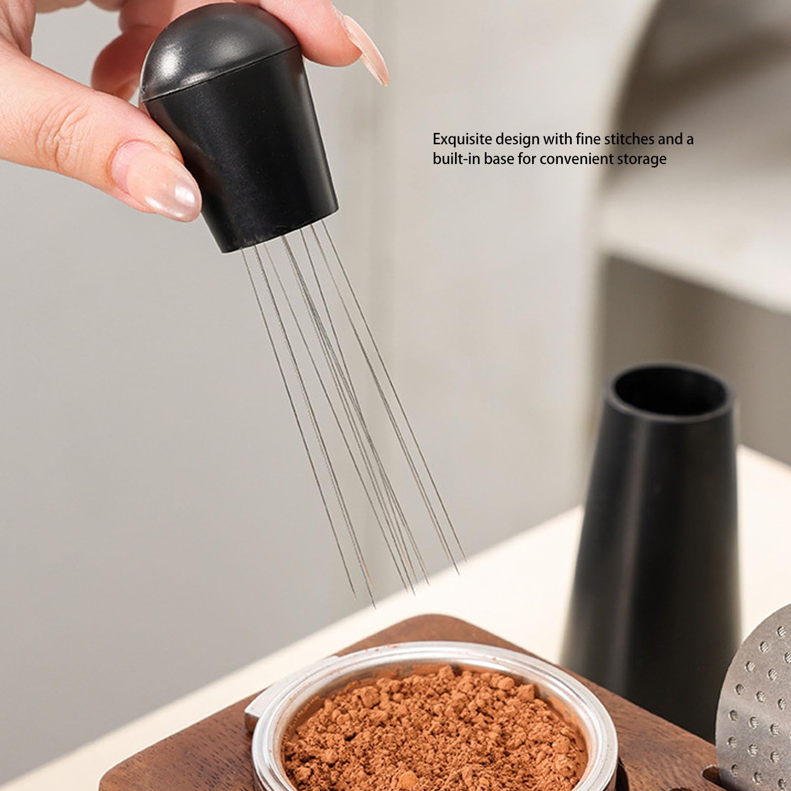 Kit de Accesorios para de 58mm, Estación de Apisonado de Madera, | Juego de manipulación de café, distribuidor de agujas, cepillo, pantalla de filtro, anillo de polvo, herramientas para
