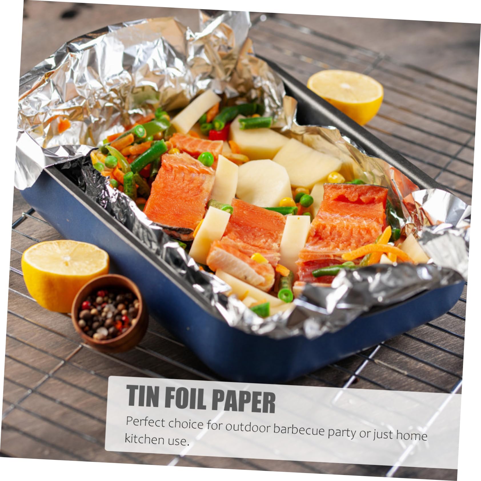 COLLBATH Barbecue Tin Foil Paper Easy to Use Baking Accessory Heat-resistant Great for Personal Commercial Use
