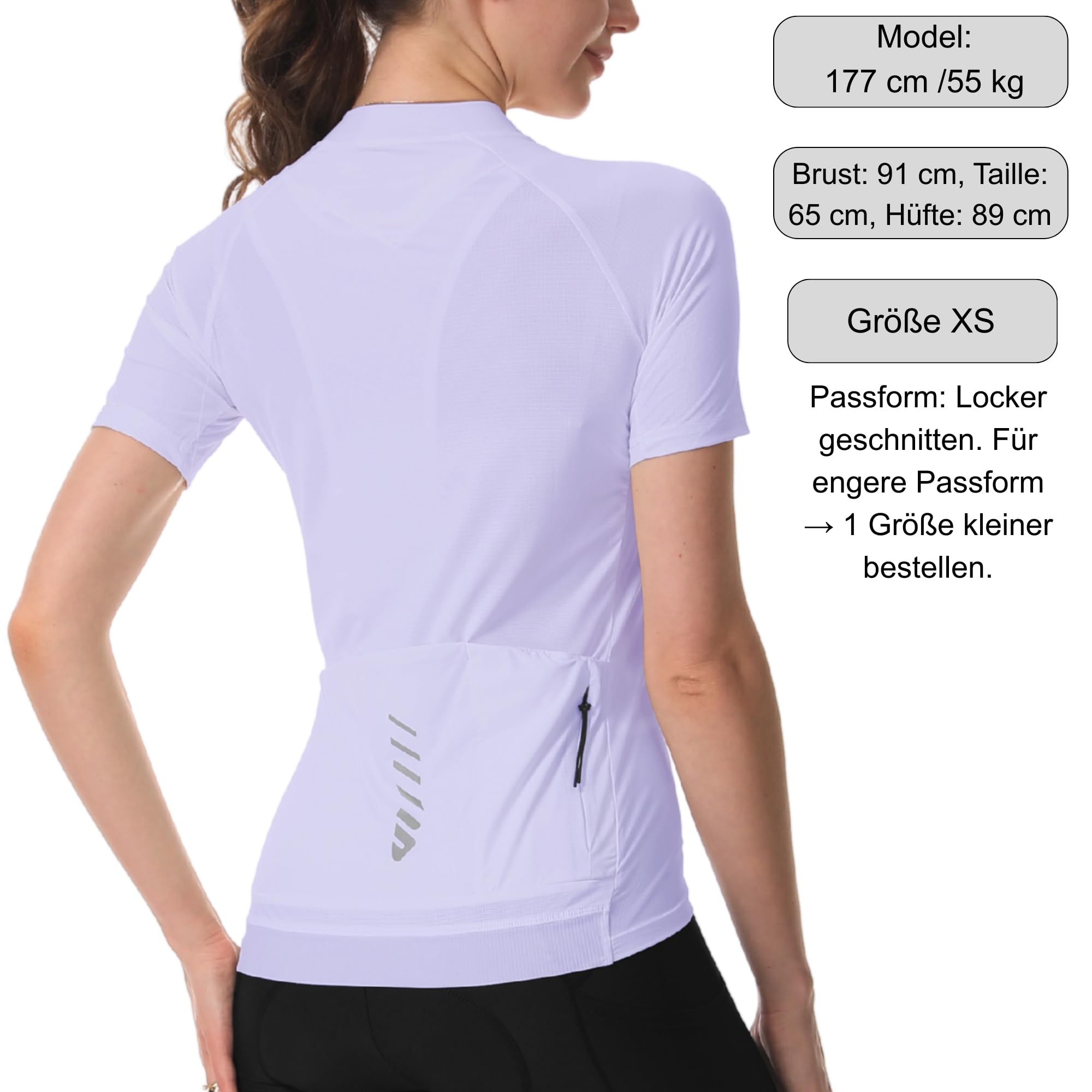 Wulibike Maillot de Ciclismo Mujer Media Cremallera Ciclismo Maillot Transpirable Carretera Manga Corta Mujeres Bicicleta Camiseta 4 Bolsillos Ciclismo Tops Upf50+