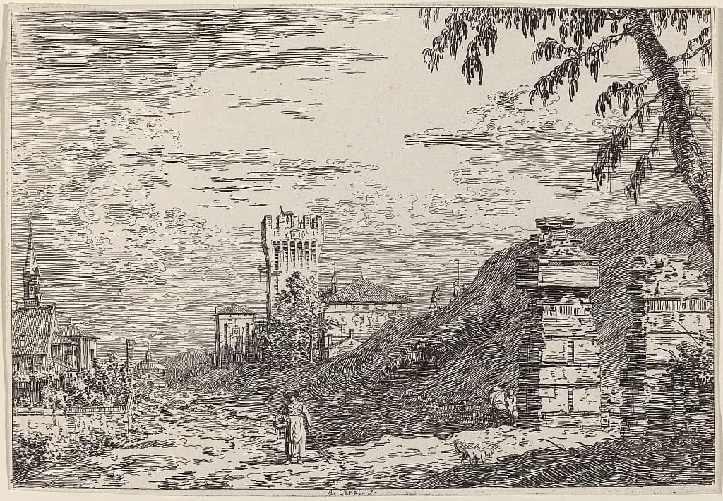 Toile paysage Canaletto affiche décoration murale salon 60x90cm verticale