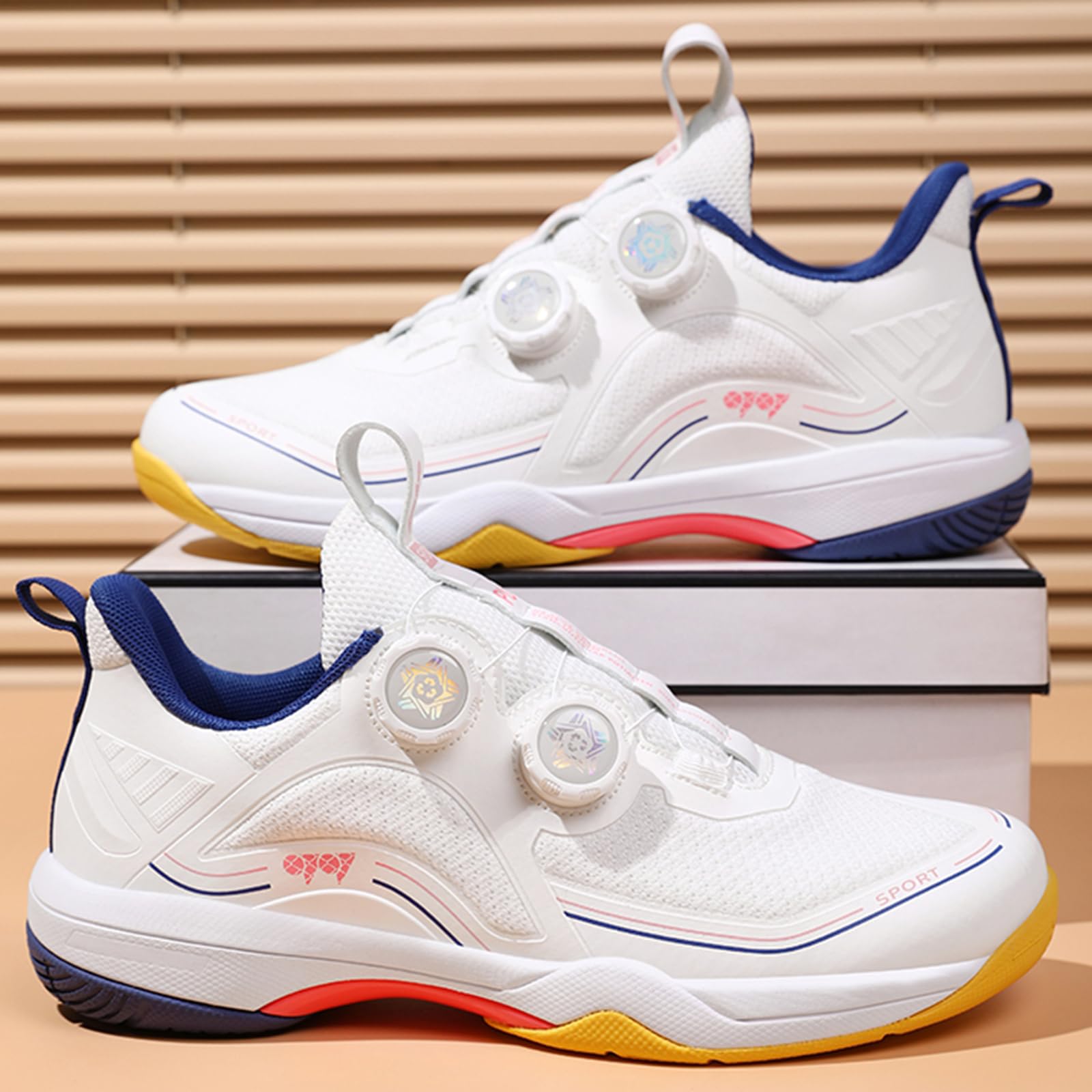 Zapatillas de bádminton/tenis de mesa con tecnología sin costuras, diseño unisex ligero, placa de carbono TPU y suela MD antideslizante, versátil