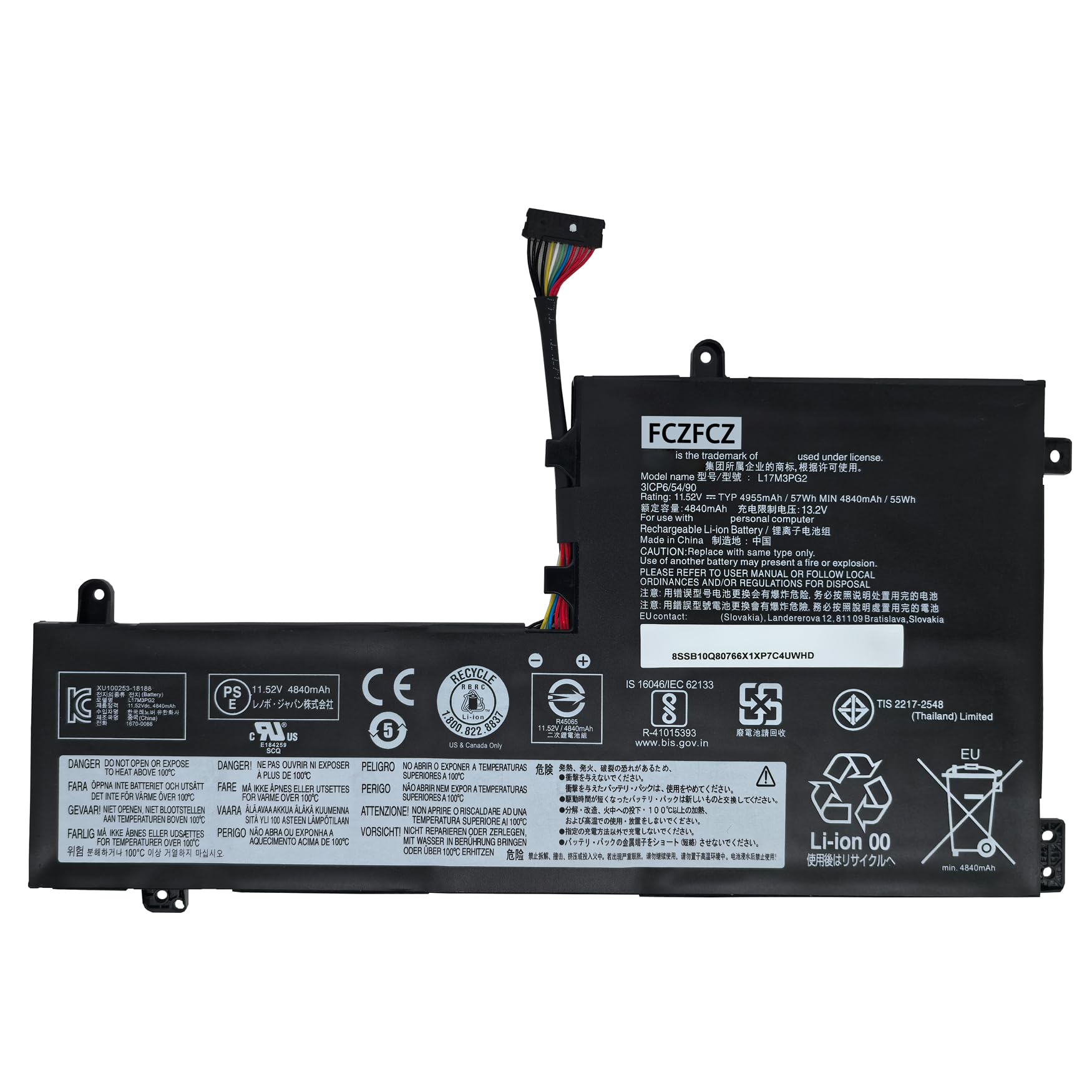 Amazon.com: FCZFCZ L17M3PG2 (Long Cable) Battery 57Wh 3.39 Inch