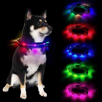 光る首輪 大型犬 中型犬 ベルトタイプ 首輪 光る 首輪 ペット 犬 散歩 Amazon | 【2025年新型先行発売】 光る首輪 犬 散歩 ライト 【5