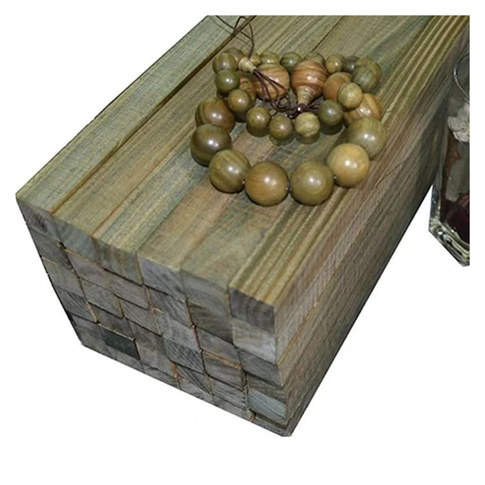 Rzeźbione drewno naturalne zielone drzewo sandałowe ręcznie wykonane lite drewno DIY rzeźba materiał drzewo sandałowe rzemiosło tworzenie kłód drewniane patyczki (10 x 5 x 5 cm 1 szt.)