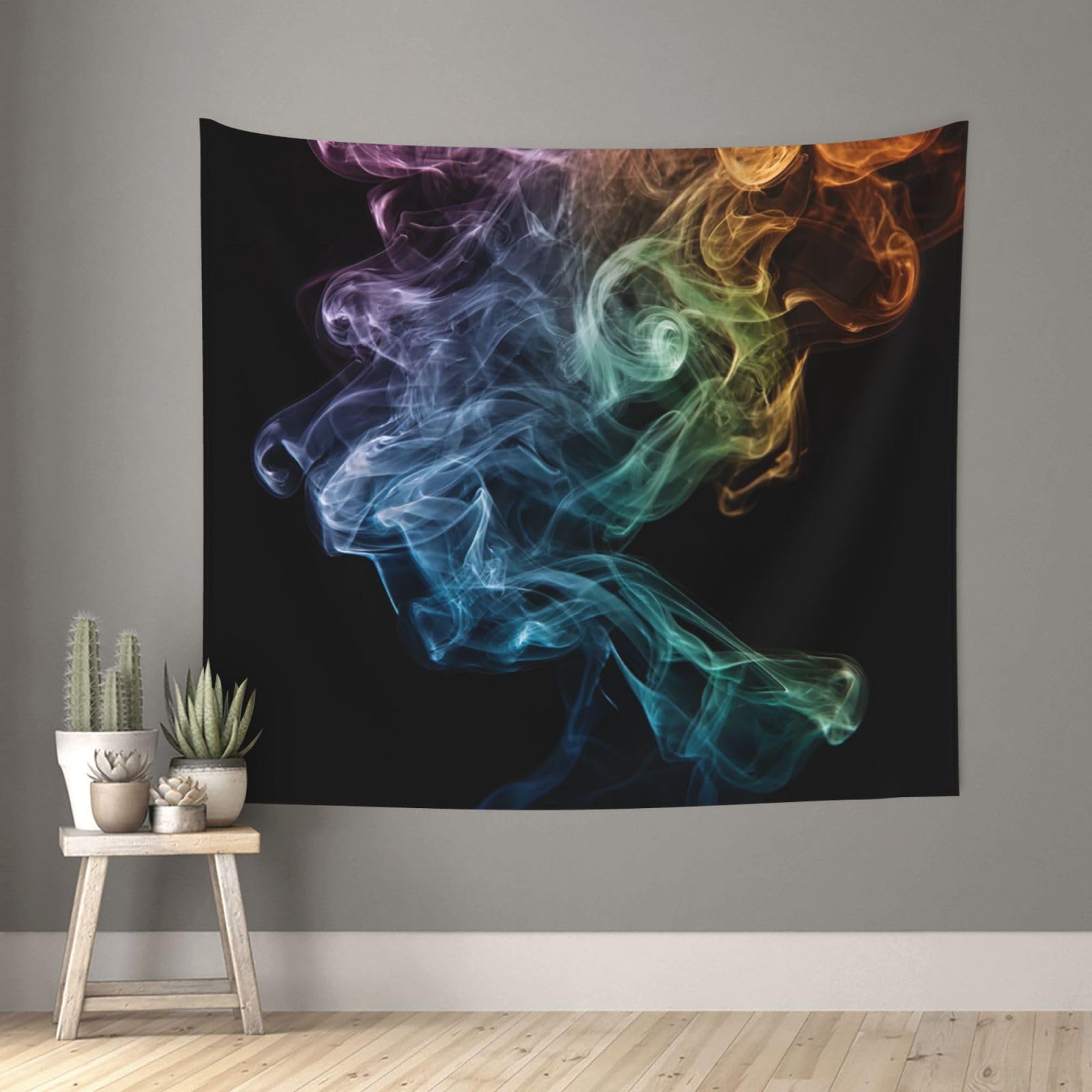 XOPEKVLAWM Tapestry Wall Hanging for Bedroom Aesthetic Wall Mural Tapestries 152x130 cm Art Backdrop Psychedelic Smoke Tapestries Landscape Poster Tapestry for Living Room Dorm Office Home Decor