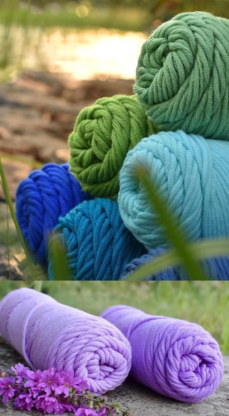Hilo for tejer/ganchillo for manualidades hechas a mano, 3.53 oz/rollo de bola de hilo copetudo, hilo de bordado mixto de algodón y poliéster, hilo de ganchillo for tejer a mano, hilo de 8 capas for a