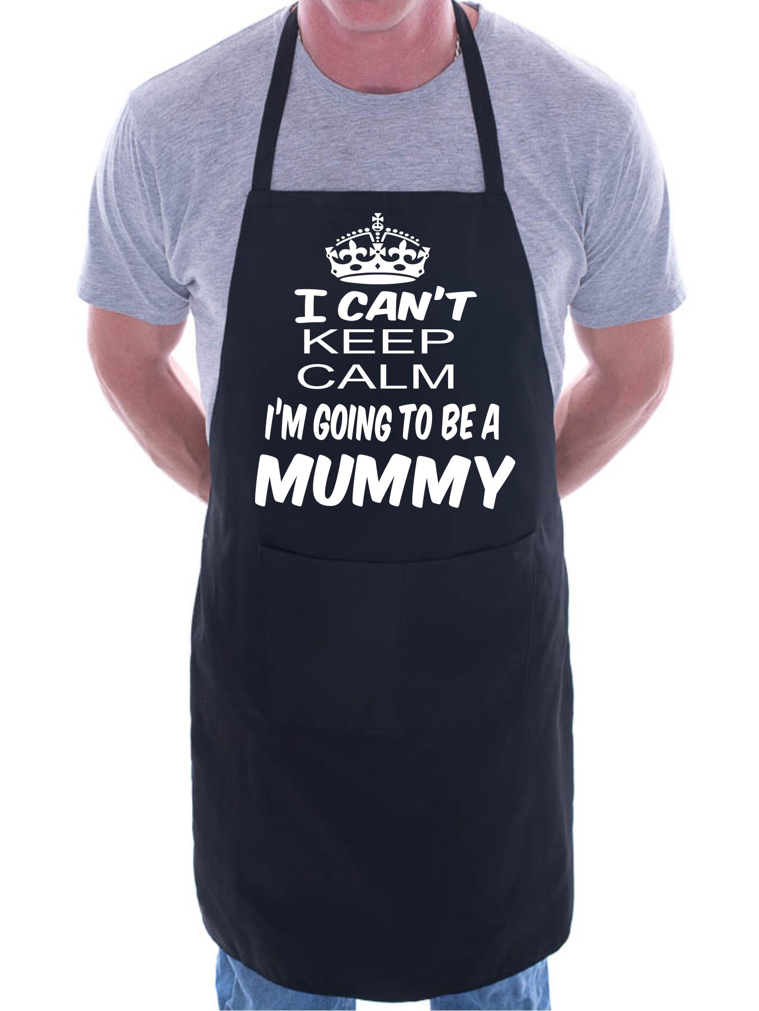Print4u Men's Black Can't Keep Calm Going To Be Mummy Bbq Cooking Funny Novelty Apron