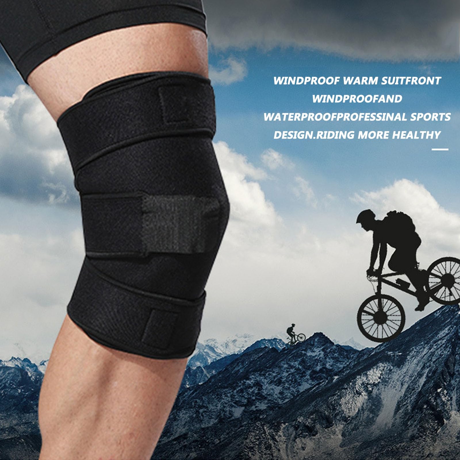 Ginocchiere per moto, 2 pezzi Tessuto delicato sulla pelle, liberamente regolabile, antiscivolo, antivento, caldo, ginocchiere professionali