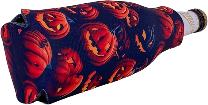 Spooky Pumpkins Beer Bottle Coolie