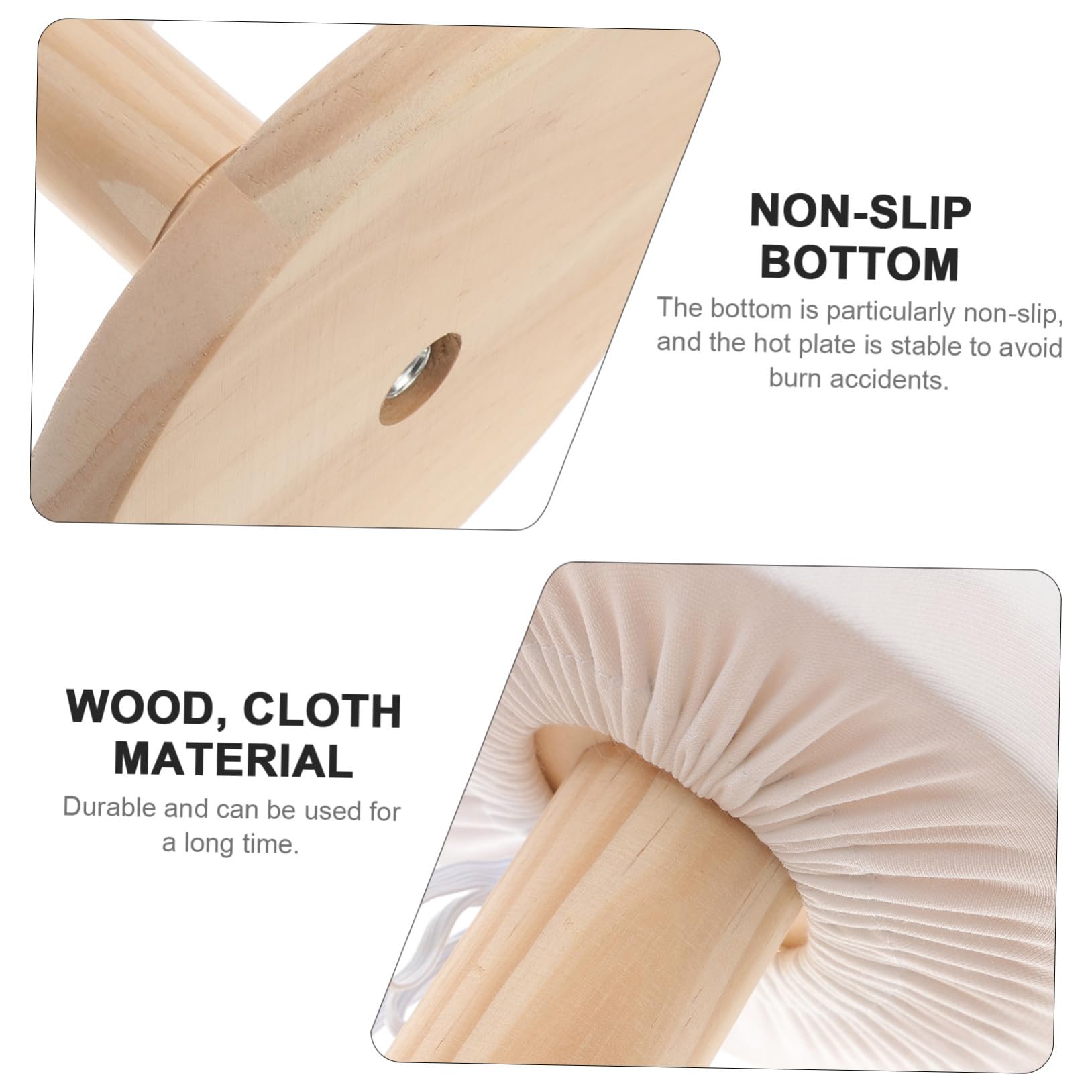 TOYANDONA Tavola da Stiro in Legno Supporto Stabile e Piastra Calda Stabile per Camicie e Collo, per Lavanderia in Appartamento, Colore Casuale