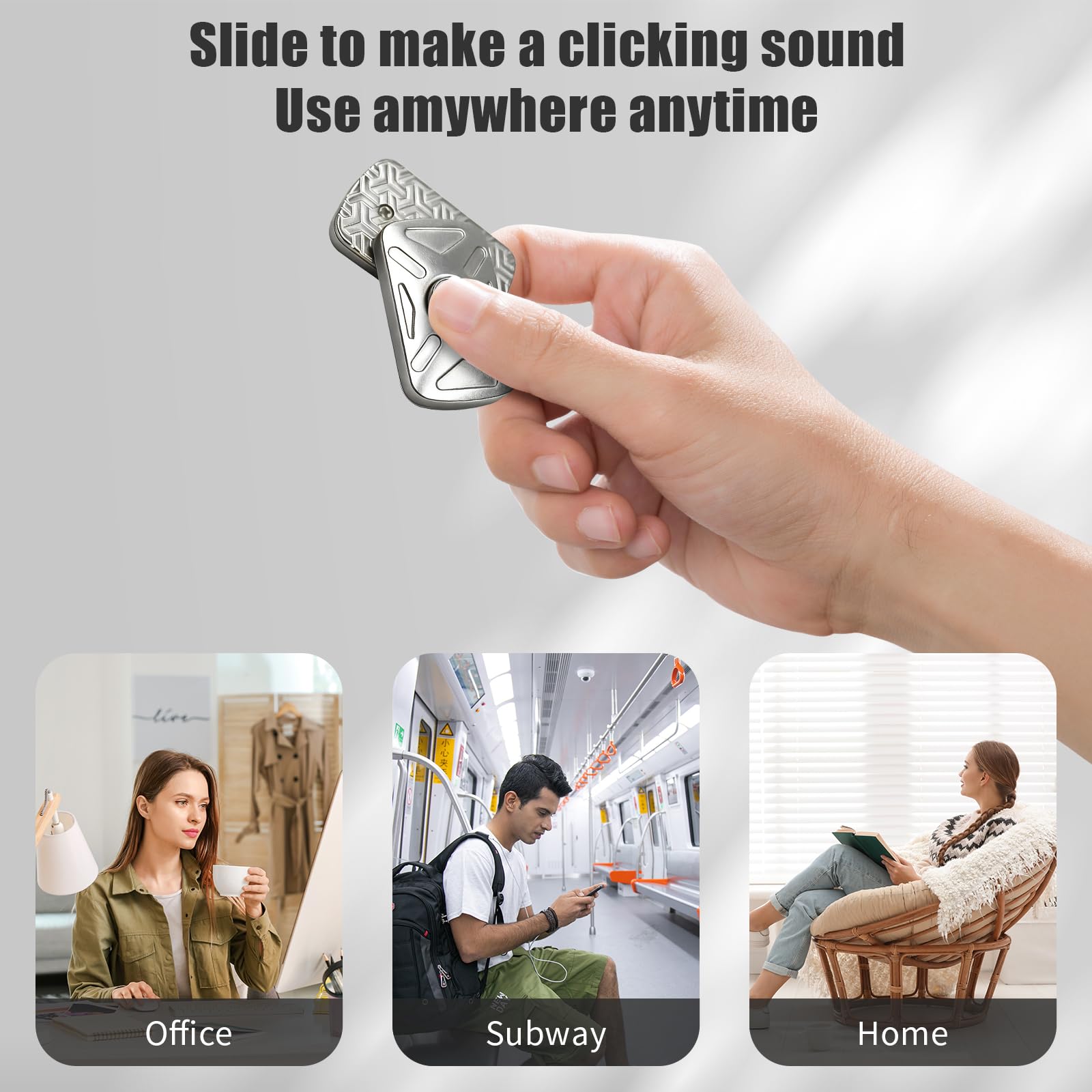 Fidget,Metal Fidget Toy,Jouet Anti-Stress, Push Slider Card, Réduction du Stress,Inspiration,Design élégant, Curseur Métallique,Adapté au TDAH et à L'anxiété