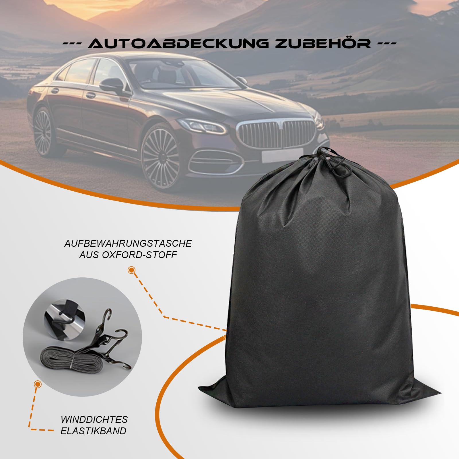 Copriauto Impermeabile e Traspirante,Telo Copriauto da Esterno,Copertura Auto Antipolvere Anti UV Sole (Argento, C8 - per Hatchback Longitud Fino a 415 cm)