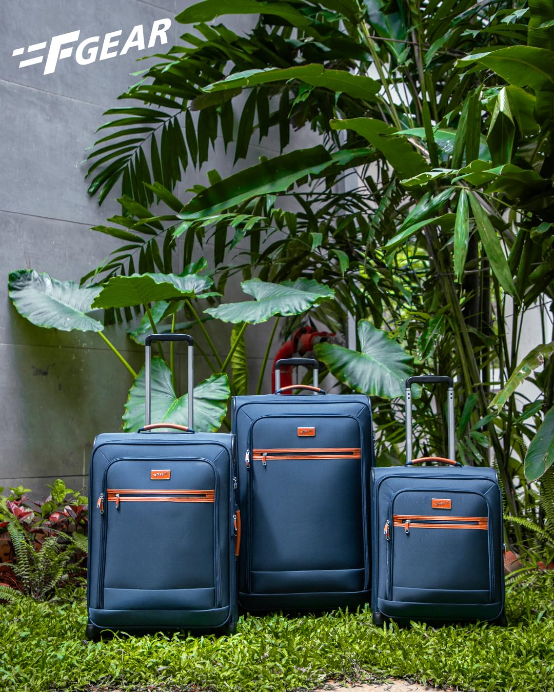 F Gear Softair - Trolley da cabina piccolo, leggero, espandibile, con ruote girevoli a 360°, sistema silenzioso a 8 ruote, serratura TSA integrata, cerniera antifurto ed etichetta per bagagli