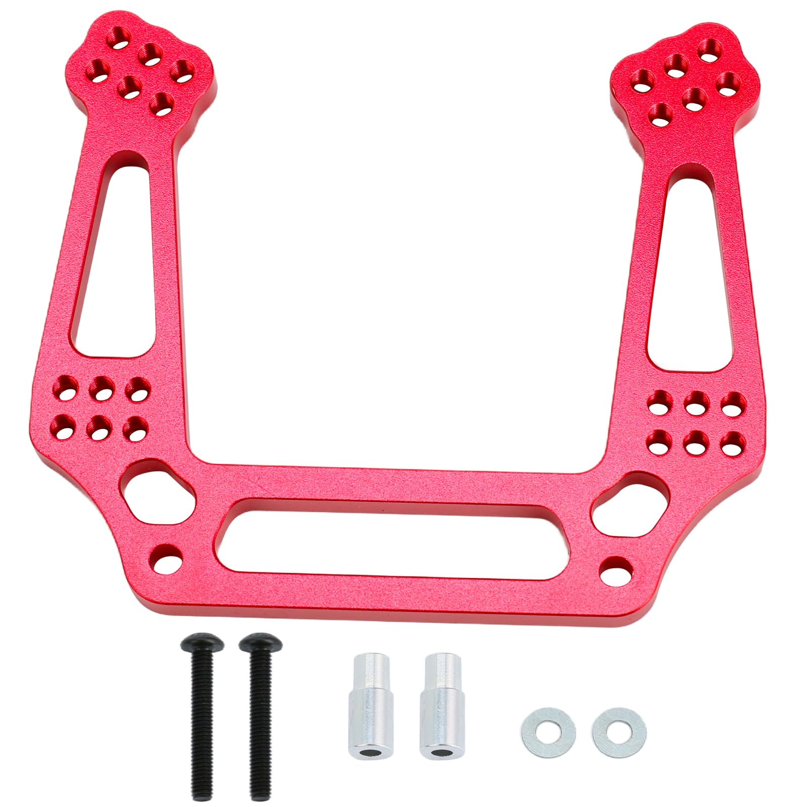Aluminum Alloy Front Shock Tower Upgrade Part Compatible with Slash 2wd Rustler Bandit Stampede, Replace 3639 (Red)