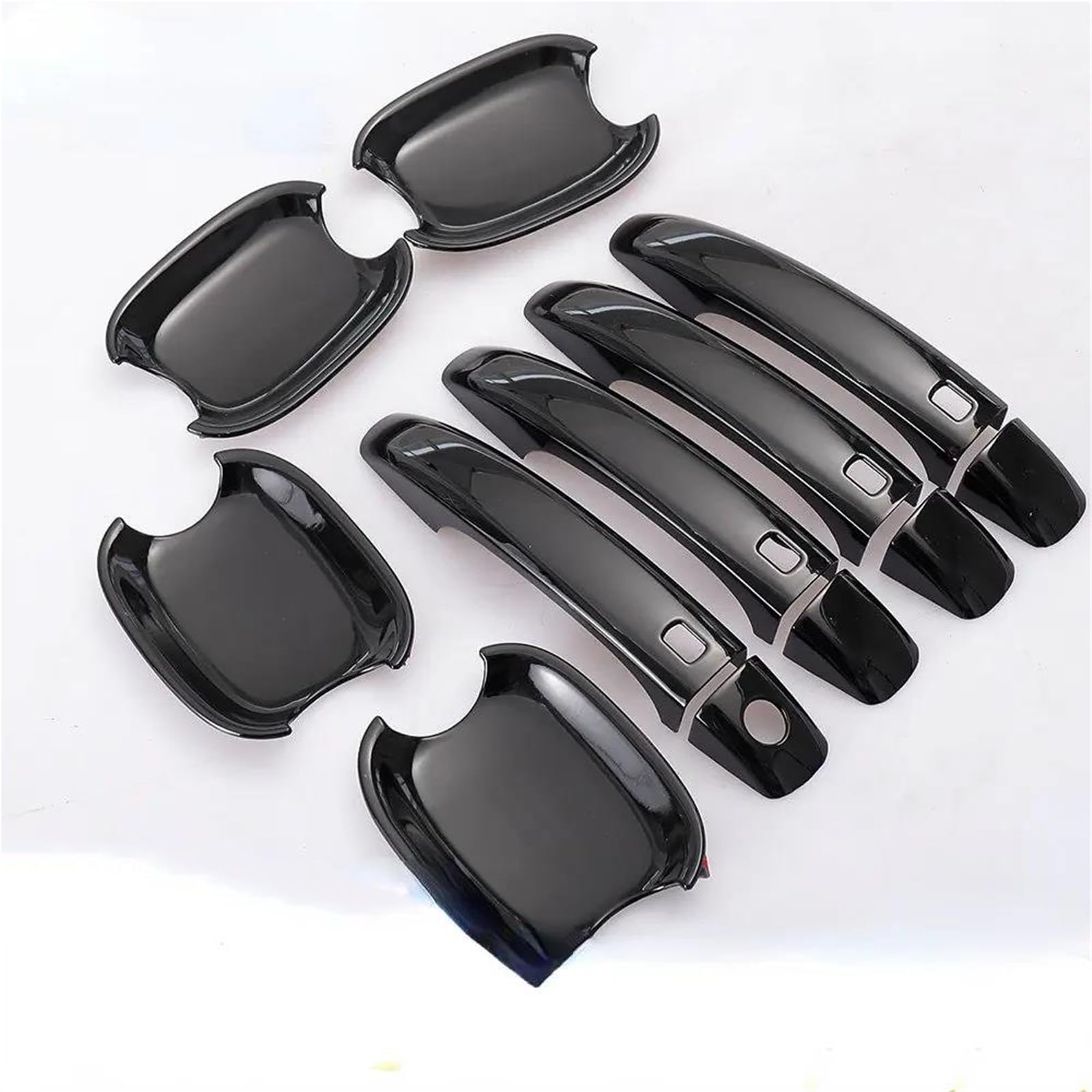 Jtwmty Style 3 Glossy Black Chrome Car Door Handle Bowl Cover Sticker For S4 A5 2009 2010 2011-2015 Styling Accessories(Style 3)