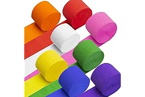 8 Rolls Crepe Paper Streamers Colorful Fiesta Party Decorations