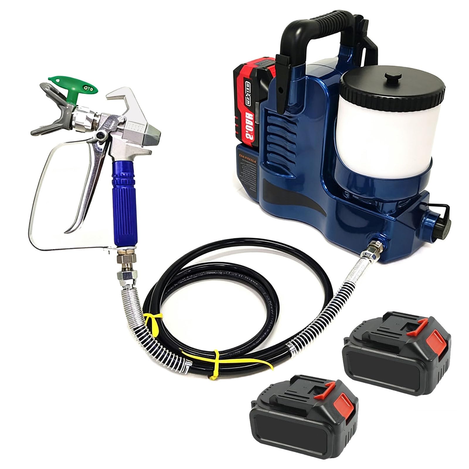 Kabellose Sprühpistole mit 550W-Bürstenlosem Motor, 6 Geschwindigkeitsstufen & 1200-mL-Behälter, Langlaufzeit-« Quick Shot »-Spritzpistole für Großprojekte