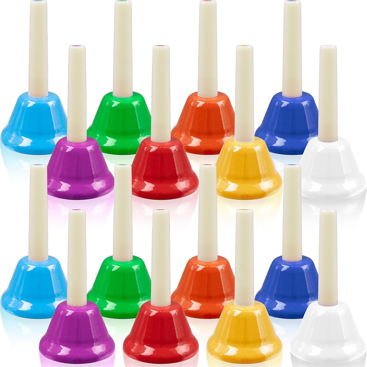 16 Pcs 8 Note Hand Bells, Colorful Diatonic Metal Handbell Set