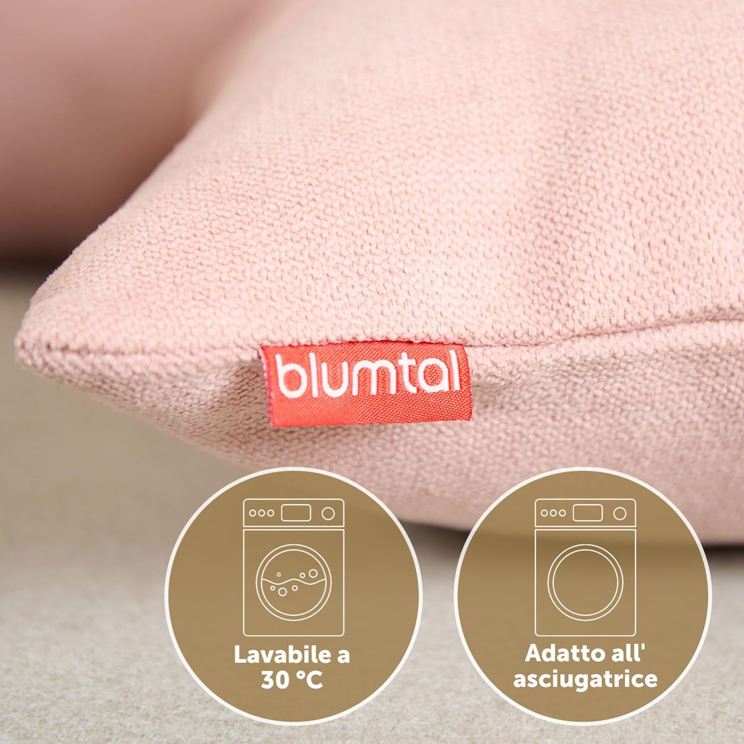 Blumtal Federe Cuscini Divano in Ciniglia, Copricuscini Divano, Federe Cuscino Divano, 2 Pezzi, 50 x 50cm, Rosa