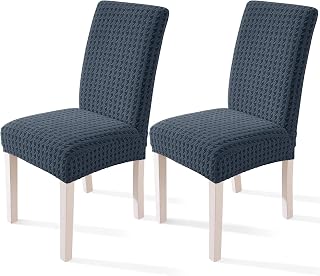 Fundas Sillas De Comedor Pack 2, Fundas Sillas Universal Ajustables, Funda para Sillas Elástica, Cubre Funda Protectora Sillas Lavables, Funda Protectora Sillas, Gris Oscuro
