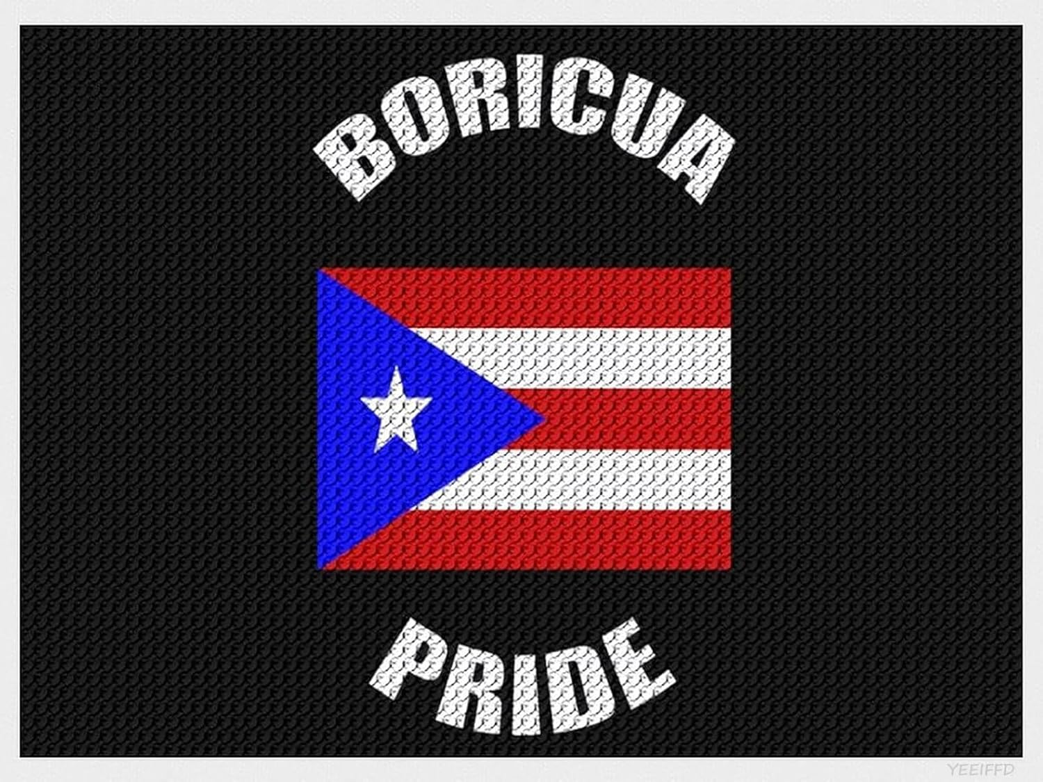 YEEIFFD Christmas Vintage Boricua Pride Puerto Rican PR Flag Diamond Art Painting Kits for Adults Full Drill 5D DIY Art Craft for Home Wall Decor Gift for New Year, Valentine's Day 12x16 in