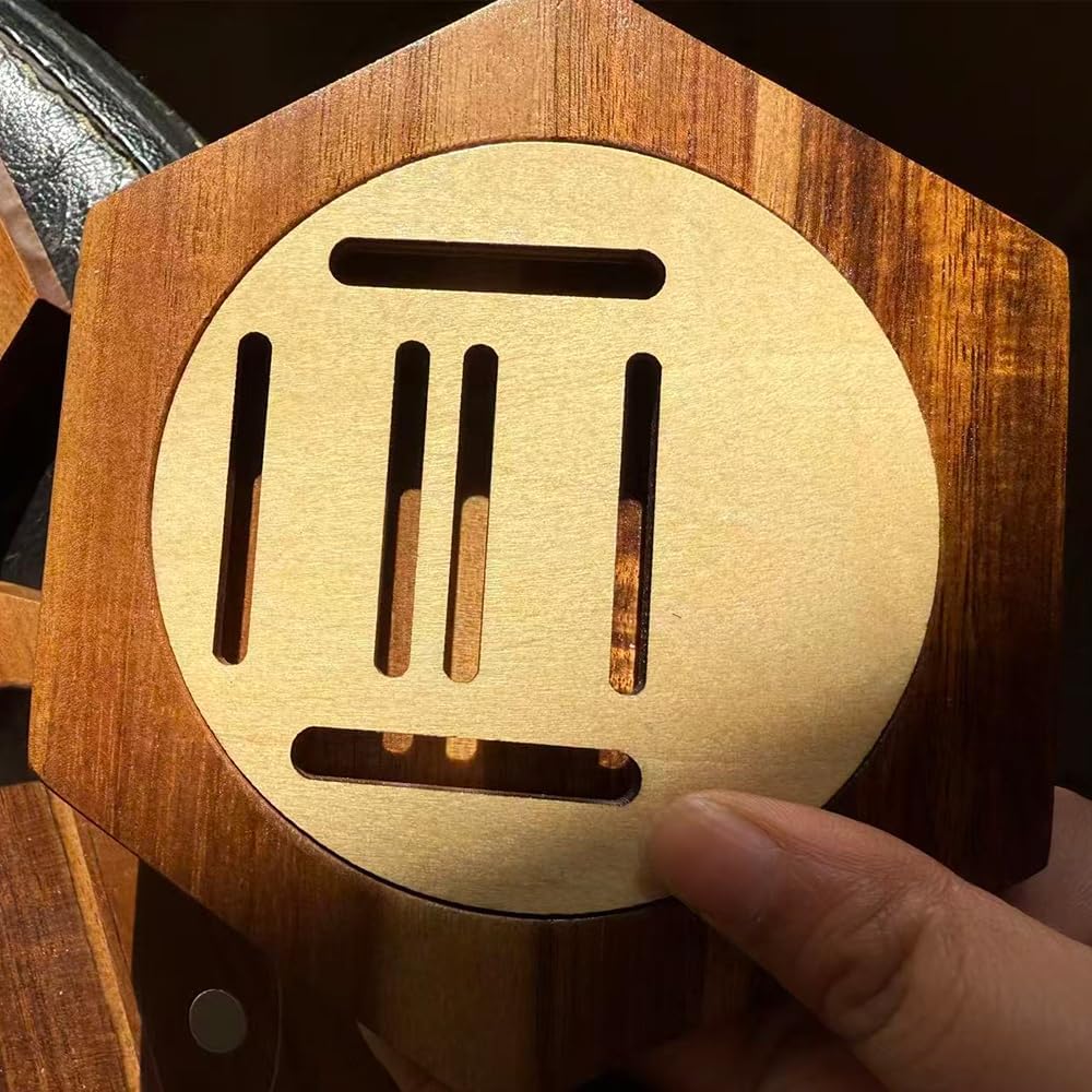 Medal Display Hanger Rack Wooden Decoration Hexagon Honeycomb Medal Storage Case, Upgrade the Magnet for Sports Medals, Track & Field, Military, Spartan, Races, Running, Marathons (Acacia, 7pc)