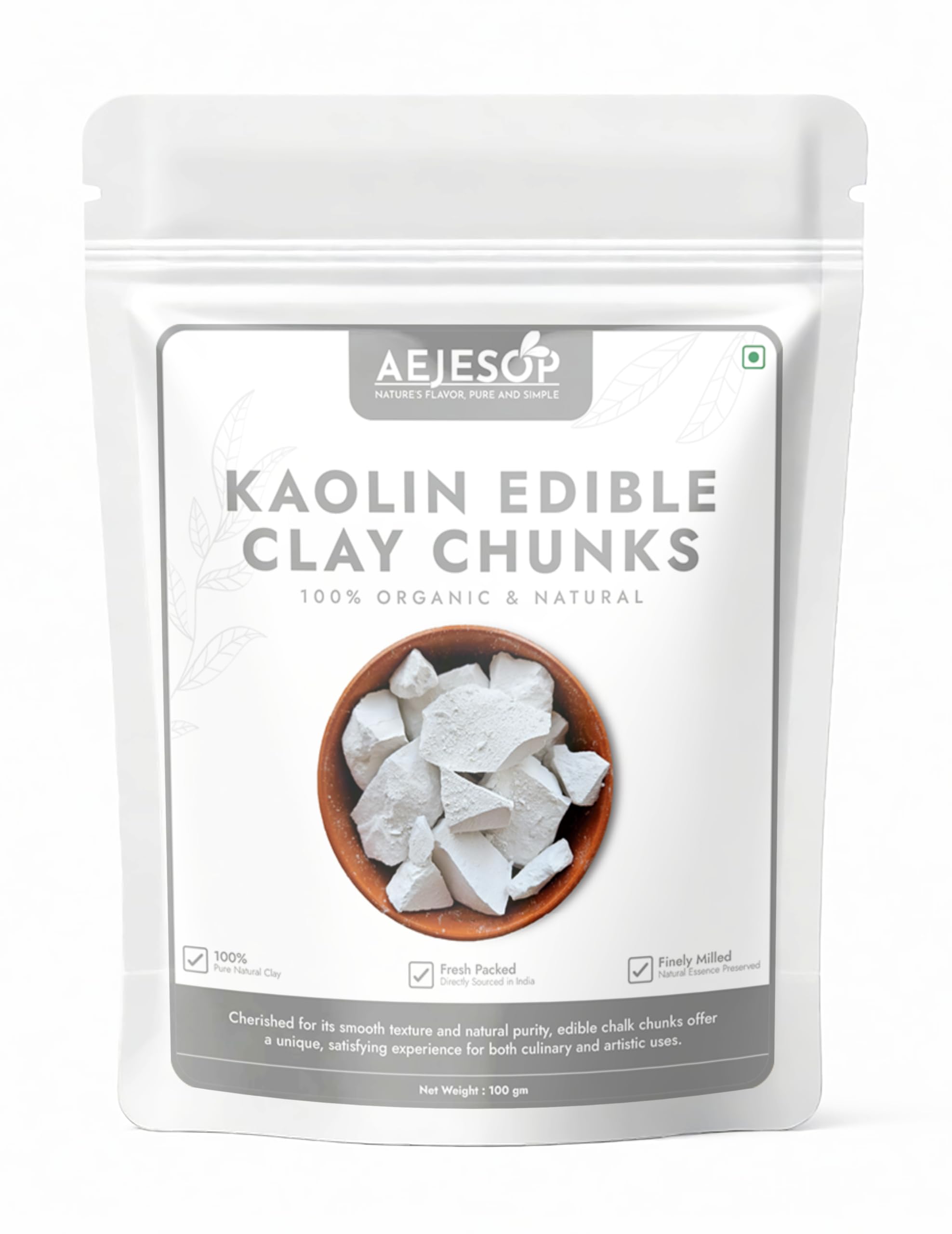 AEJESOP Kaolin Edible Clay Chunks, 3.5 oz (100g)