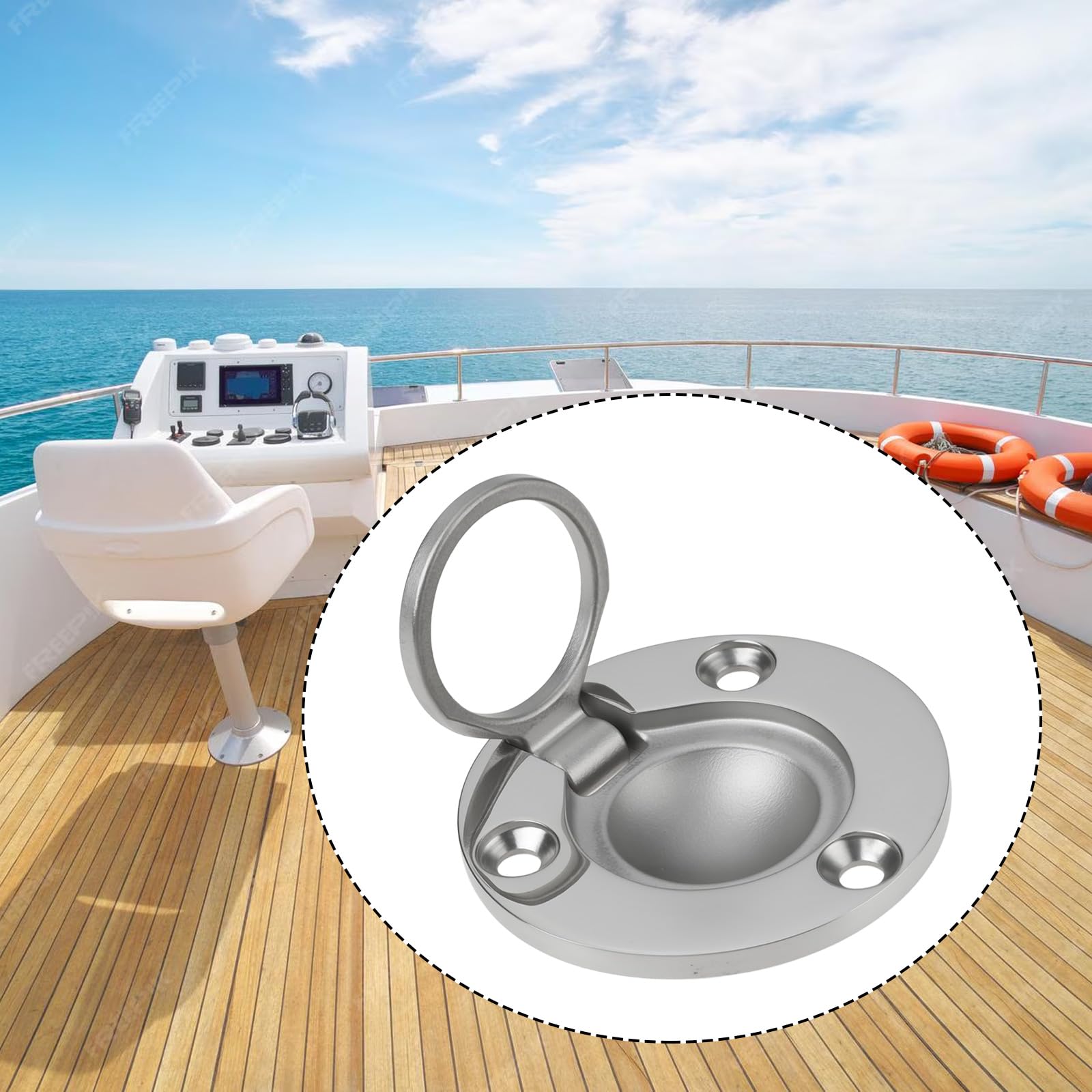 Maniglia Ad Anello Tonda A Filo per Barche da 2 Pezzi 50 Mm in Acciaio Inossidabile per Armadietti Yacht Barche