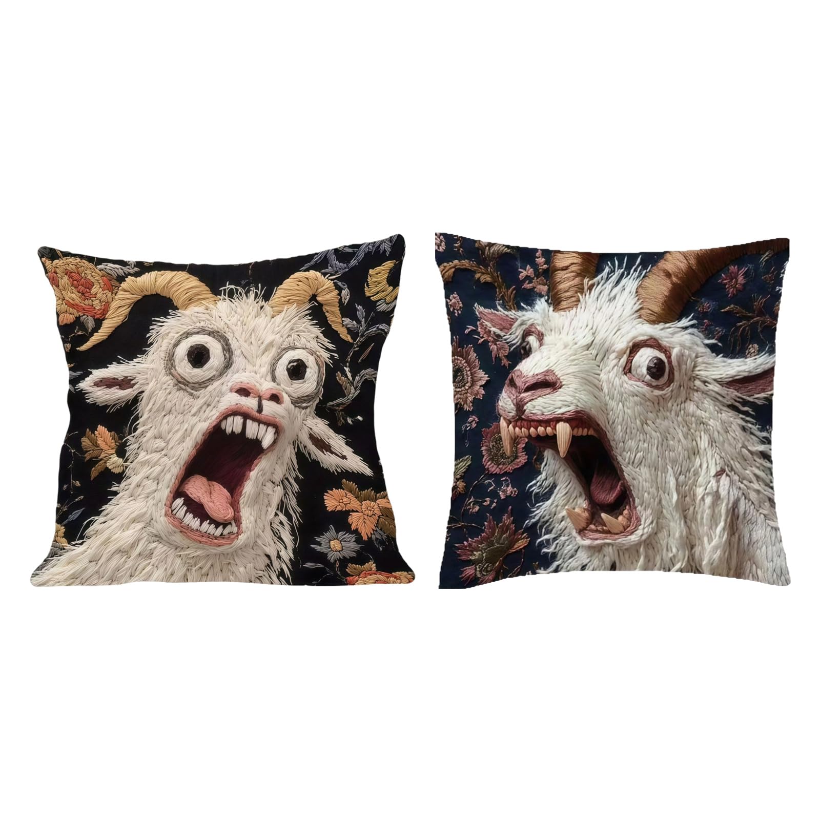 ZBIianxer Goat Design Square Pillowcase with Plush Fabric Living Room Machine Washable Pillow Case