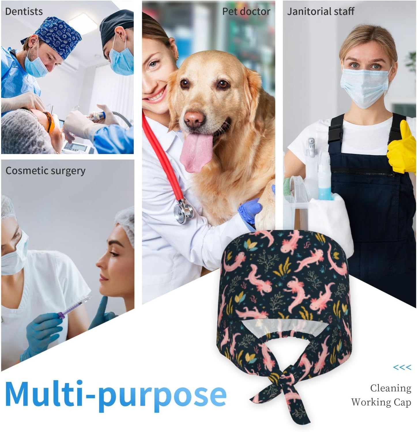 Scrub Cap with Sweatband for Women & Men — Adjustable Tie Back Surgical & Working Cap for Nurses, Doctors & Medical Staff - Image 6