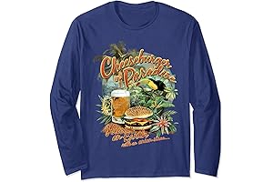 Cheeseburger in Paradise Heaven on Earth Long Sleeve T-Shirt for DieHard Jimmy Buffett Parrotheads