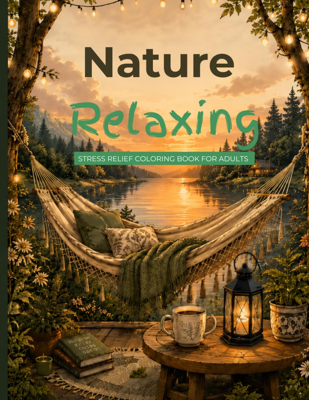 Nature Relaxing: Stress Relief Coloring Book for Adults Featuring Cozy Nature Scenes, Peaceful Landscapes, Hammocks, Cabins and Relaxing Outdoor Escapes