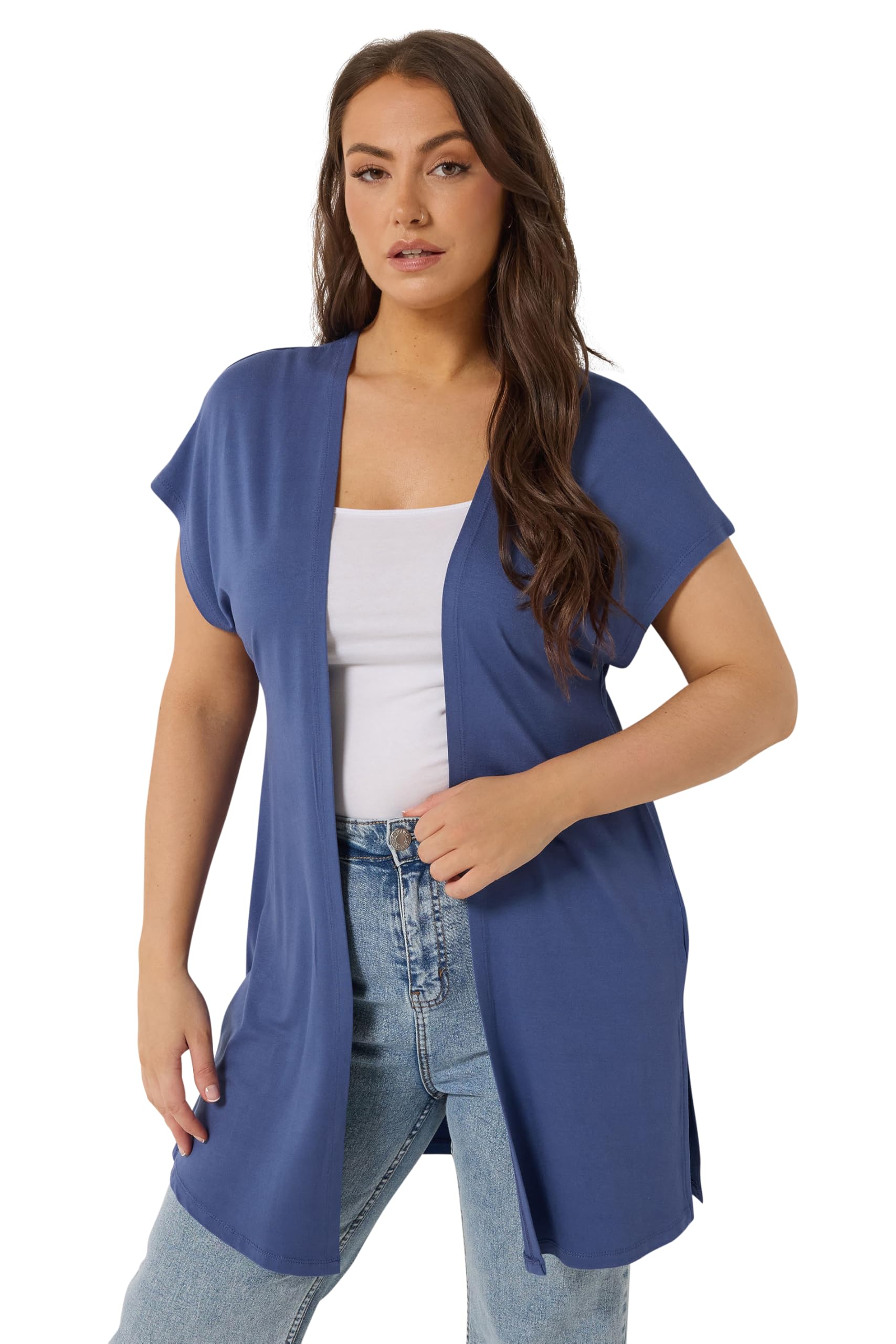 Yours - Women's Kimono - Mid Blue - Size 30-32